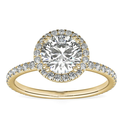 Nhẫn đính hôn phụ nữ kim cương sang trọng Gia bằng vàng thật rắn 14k Nhẫn đính hôn Kim cương lớn