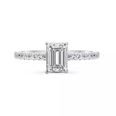 nhẫn đính hôn kim cương trong phòng thí nghiệm Vàng rắn 14K / 18K Nhẫn kim cương vàng