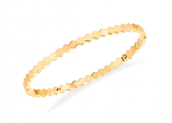 Vòng đeo tay hình lục giác 18k vàng rắn Chiều rộng 4mm cho sự tham gia OEM
