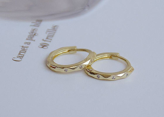 Hoa tai vòng vàng nhỏ OEM, Hoa tai Huggie hình học Đường kính 10mm