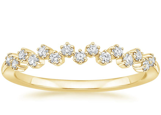 Vòng cưới vàng vàng 14k, nhẫn kim cương tự nhiên 1,8mm-2,5mm