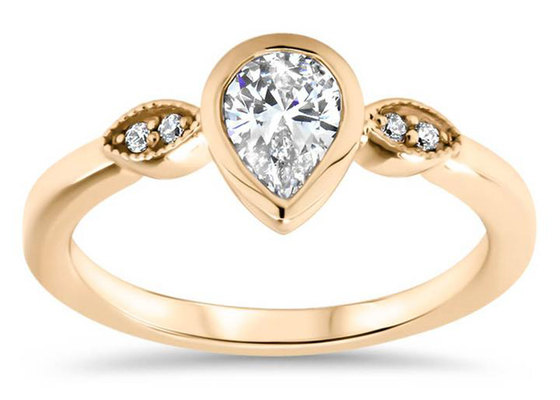 Nhẫn Moissanite vàng 10k 0,77carat, Nhẫn đính hôn Solitaire vàng Kích thước 5 × 7mm