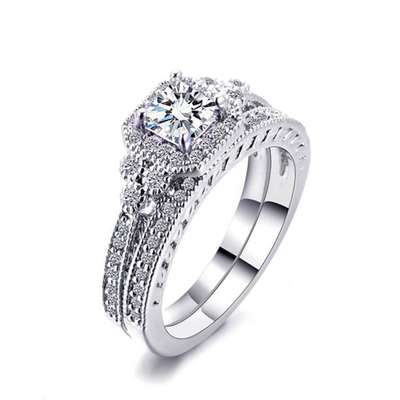 Nhẫn kim cương cắt công chúa 0,62ct 2 Carat, Nhẫn đính hôn Moissanite 62 cái