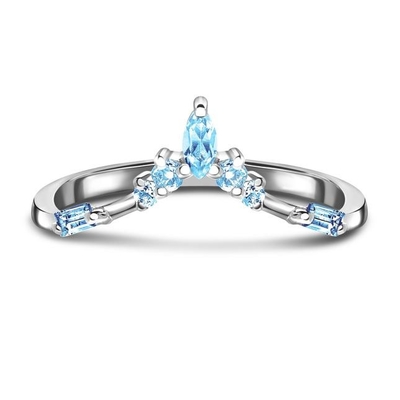 Nhẫn đính hôn đính kim cương bằng vàng trắng 9K / 10K / 14K / 18K Ngọc lục bảo tự nhiên