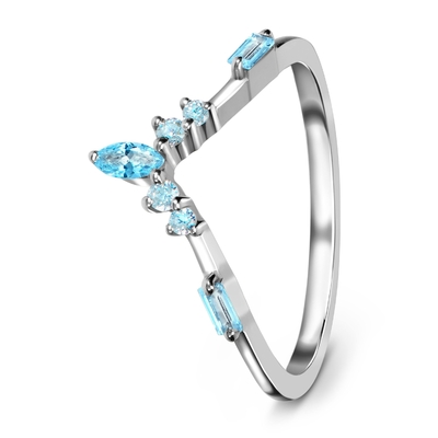 Nhẫn đính hôn đính kim cương bằng vàng trắng 9K / 10K / 14K / 18K Ngọc lục bảo tự nhiên
