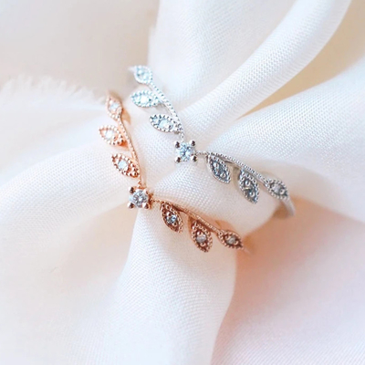 Nhẫn cưới kim cương Nhẫn đính hôn độc đáo Trang sức vàng 14K
