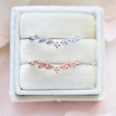 Nhẫn cưới kim cương Nhẫn đính hôn độc đáo Trang sức vàng 14K