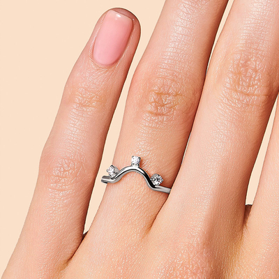Đồ trang sức bằng kim cương thật bằng vàng hồng 14K, Nhẫn kỷ niệm bằng kim cương thật lạ mắt