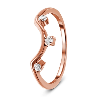 Đồ trang sức bằng kim cương thật bằng vàng hồng 14K, Nhẫn kỷ niệm bằng kim cương thật lạ mắt