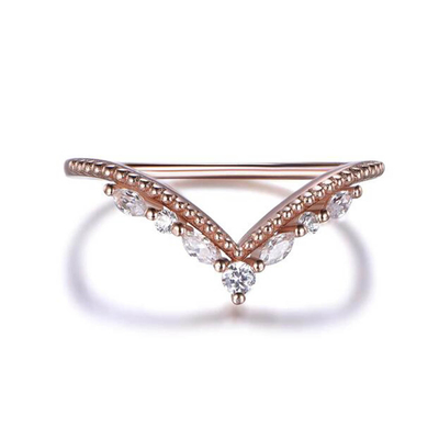 Trang sức vàng hồng 14K cho nữ Nhẫn đính hôn Ngọc trai tròn kim cương