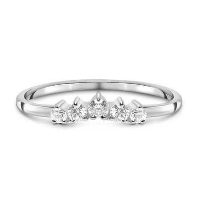 Nhẫn cưới bằng kim cương cắt thật Trang sức vàng hồng 14K rực rỡ