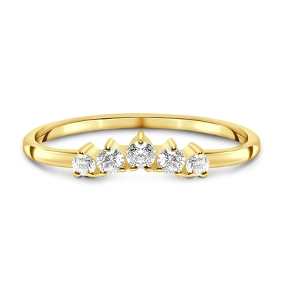 Nhẫn cưới bằng kim cương cắt thật Trang sức vàng hồng 14K rực rỡ