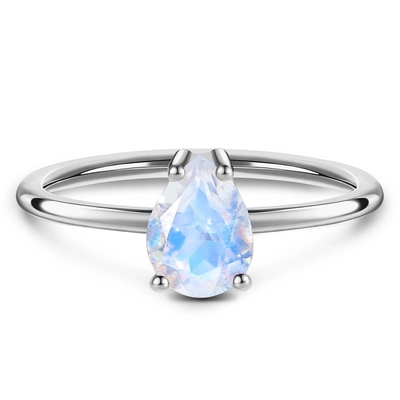 Vàng hồng 14K Ngọc trai Cắt Trang sức Mặt Trăng thanh lịch Nhẫn Mặt Trăng Đơn giản