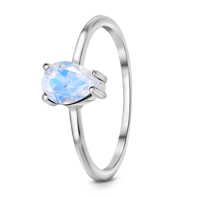 Vàng hồng 14K Ngọc trai Cắt Trang sức Mặt Trăng thanh lịch Nhẫn Mặt Trăng Đơn giản