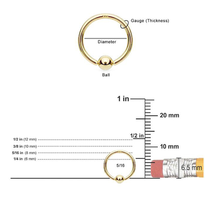 Núm vú Nhẫn Xuyên Trang sức Vàng 14K Vòng sụn Mũi Lông mày Môi