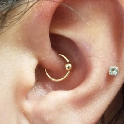 Núm vú Nhẫn Xuyên Trang sức Vàng 14K Vòng sụn Mũi Lông mày Môi