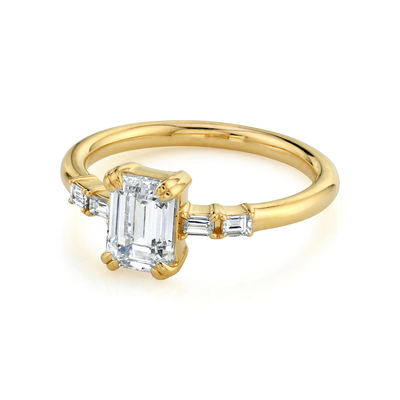Nhẫn cưới vàng nguyên chất Nhẫn kim cương tự nhiên Nhẫn cưới vàng 14k / 18k Nhẫn cưới kim cương thật