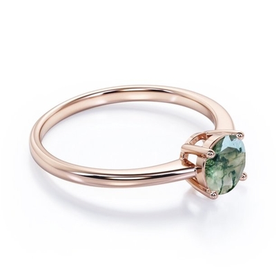 Vẻ Đẹp Của Đá Quý Quà Tặng Giáng Sinh Cho Cô 0.63CT Hình Vuông Mã Não Rêu Tự Nhiên Có Nhẫn Đính Đá Năm 925 Sterling