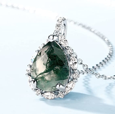 Vàng Hồng Nguyên Khối 1.25ct Lấy Cảm Hứng Từ Tự Nhiên Cụm Trang Sức Mã Não Rêu Ngọc Lục Bảo Thủy Sinh