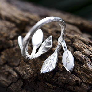 Chất Liệu Bạc 925 Hầu Tước Hình Ngọc Aventurine Mở Lá Nhẫn Lá Olive Nhẫn Đồ Trang Sức Quà Tặng Độc Đáo Cho Wo