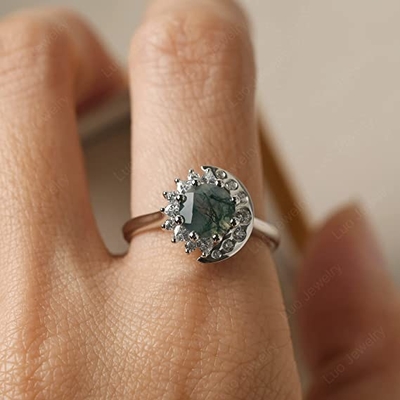 Nhẫn Mặt Trời Và Mặt Trăng Hình Tròn 7MM LUO S925 Cho Nữ