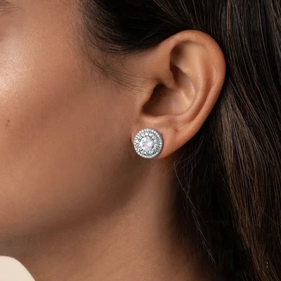 Sỉ Bộ Trang Sức Bạc 925 Mạ Vàng 14K Nữ Hạt Tòn Ten Bông Tai Đá Mặt Trăng Tự Nhiên Bông Tai Giọt