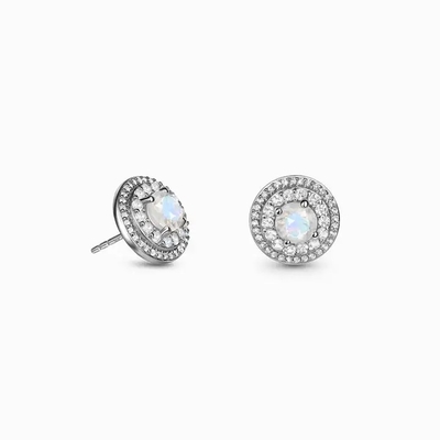 Chất Liệu Bạc 925 Tự Nhiên Đá Mặt Trăng Trang Sức Mặt Xanh Đá Mặt Trăng Đôi Hào Quang Bông Tai Đinh