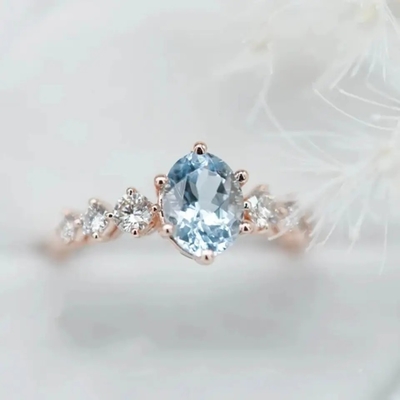 Nhẫn Đá Mặt Trăng Xinh Xắn Thiết Kế Thời Trang Bằng Bạc 925 Tinh Tế
