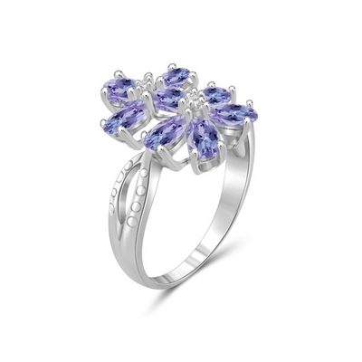 Nhẫn đính hôn bằng bạc sterling bạc 1 cara và kim cương trắng có điểm nhấn