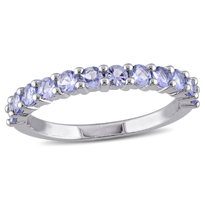 Ross-Simons 2,50 ct. t.w. Tanzanite và .20 ct. t.w. Nhẫn Zircon Trắng Bằng Bạc