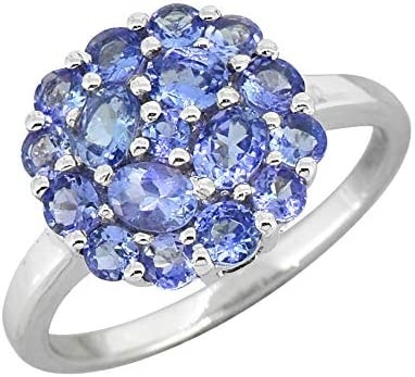 Tanzanite 0,25 carat với trang sức nhẫn bạc sterling có điểm nhấn là kim cương trắng