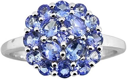 Tanzanite &amp; White Bộ hộp Sapphire được tạo ra trong phòng thí nghiệm Bạc sterling