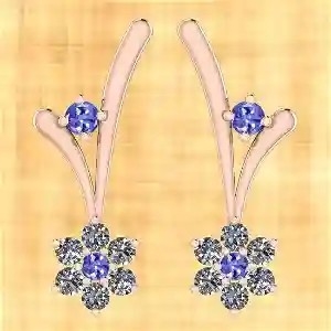 1.57 Ctw I2/I3 Bông tai vàng hồng 14K tự nhiên và kim cương