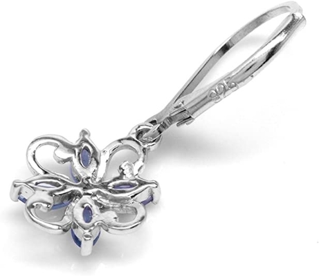 Nhánh 0.5 Carat Thiết Kế Hoa JewelersClub Nhẫn Tanzanite Nhẫn Bạc Nhẫn Trang Sức Kim Cương Trắng Điểm Nhấn