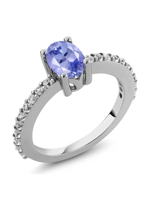 Câu lạc bộ thợ kim hoàn Nhẫn Tanzanite Đồ trang sức đá sinh với kim cương trắng