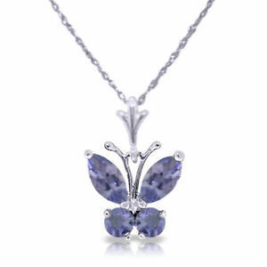 Tanzanite tự nhiên Vòng cổ mặt dây chuyền trái tim vô cực Kim cương sterling silverI 14K