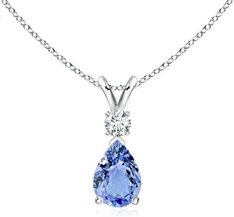 Vòng Cổ 3 Mảnh Đá Tanzanite Và Topaz Trắng Chính Hãng 3.12 Carat Bạc 925