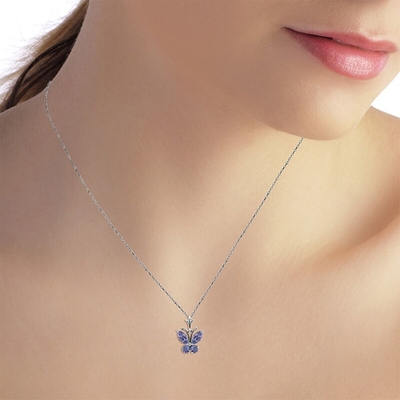 Mặt dây chuyền Solitaire Vòng cổ đá Tanzanite tự nhiên Angara cho nữ 14K
