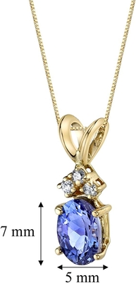 Vòng Cổ 3 Mảnh Đá Tanzanite Và Topaz Trắng Chính Hãng 3.12 Carat Bạc 925