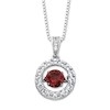 Vòng cổ Garnet tự nhiên 1/20 ct tw Kim cương bằng bạc 925
