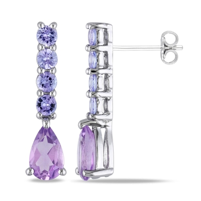 Trang sức Mythos Claw Amethyst Silver Drop Earrings For Women