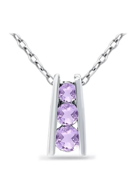 Mặt dây chuyền Aquamarine Solitaire nổi bằng bạc dành cho nam giới nữ