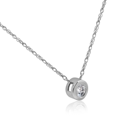 Vòng cổ mặt dây chuyền Solitaire Kim cương tròn 1/4 ct Vàng trắng 14k 18&quot; (4.1)4.1 sao trên 7 đánh giá7 đánh giá