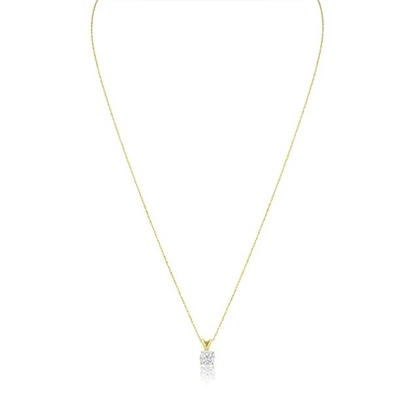 Vòng cổ Solitaire kim cương 1/2 Carat bằng vàng hồng 14 karat (Màu J-K, Độ trong I1-I2)