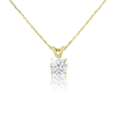 Vòng cổ Solitaire kim cương 1/2 Carat bằng vàng hồng 14 karat (Màu J-K, Độ trong I1-I2)