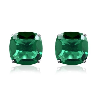 Sang Trọng Bạc 925 Mặt Dây Chuyền Trái Tim Vòng Cổ Mô Phỏng Ngọc Lục Bảo Vòng Cổ Sinh Tử