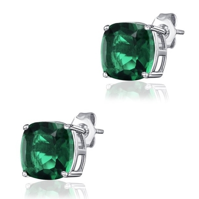 Sang Trọng Bạc 925 Mặt Dây Chuyền Trái Tim Vòng Cổ Mô Phỏng Ngọc Lục Bảo Vòng Cổ Sinh Tử