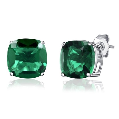 Sang Trọng Bạc 925 Mặt Dây Chuyền Trái Tim Vòng Cổ Mô Phỏng Ngọc Lục Bảo Vòng Cổ Sinh Tử