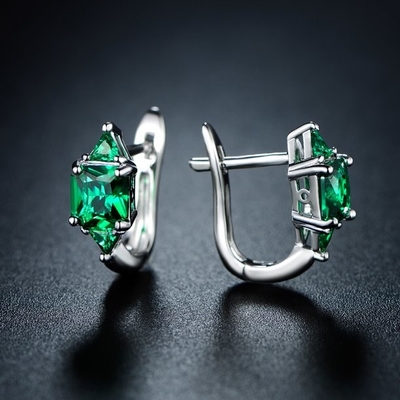 Sang Trọng Bạc 925 Mặt Dây Chuyền Trái Tim Vòng Cổ Mô Phỏng Ngọc Lục Bảo Vòng Cổ Sinh Tử