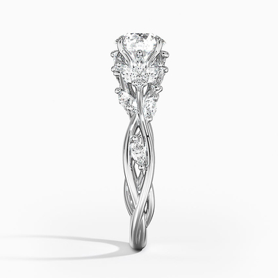 Bộ nhẫn kim cương Sapphire Secret Garden với Sapphire tròn xanh cao cấp 6mm